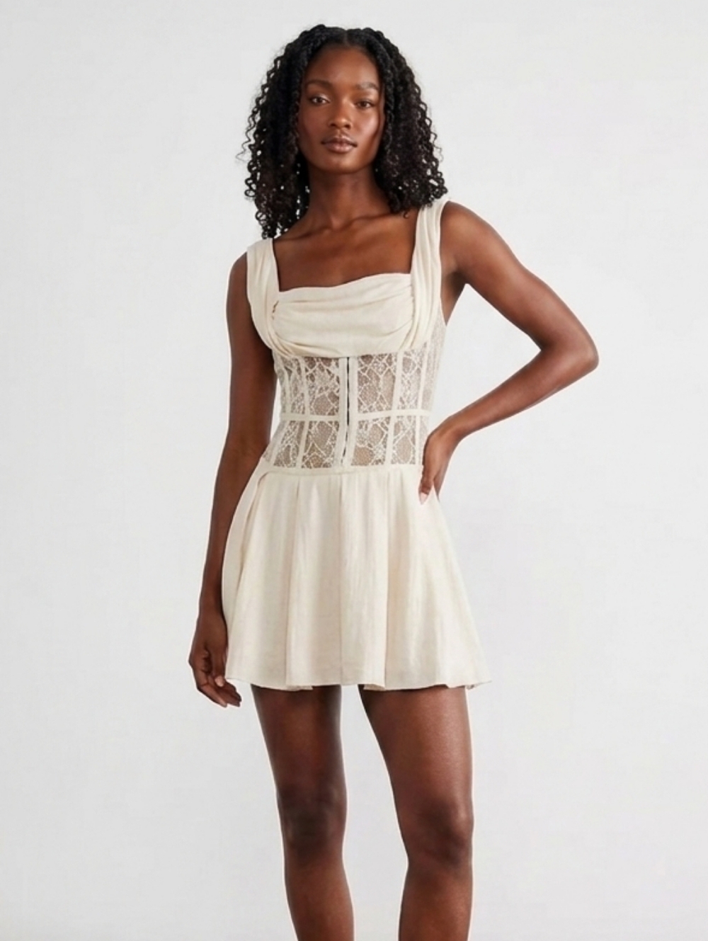 FREE PEOPLE Odette Corset And Lace Mini Dress! Size 8